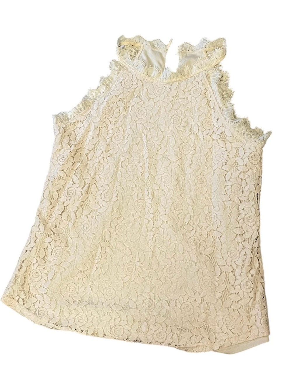 Women's Cream Lace High-Neck Camisole